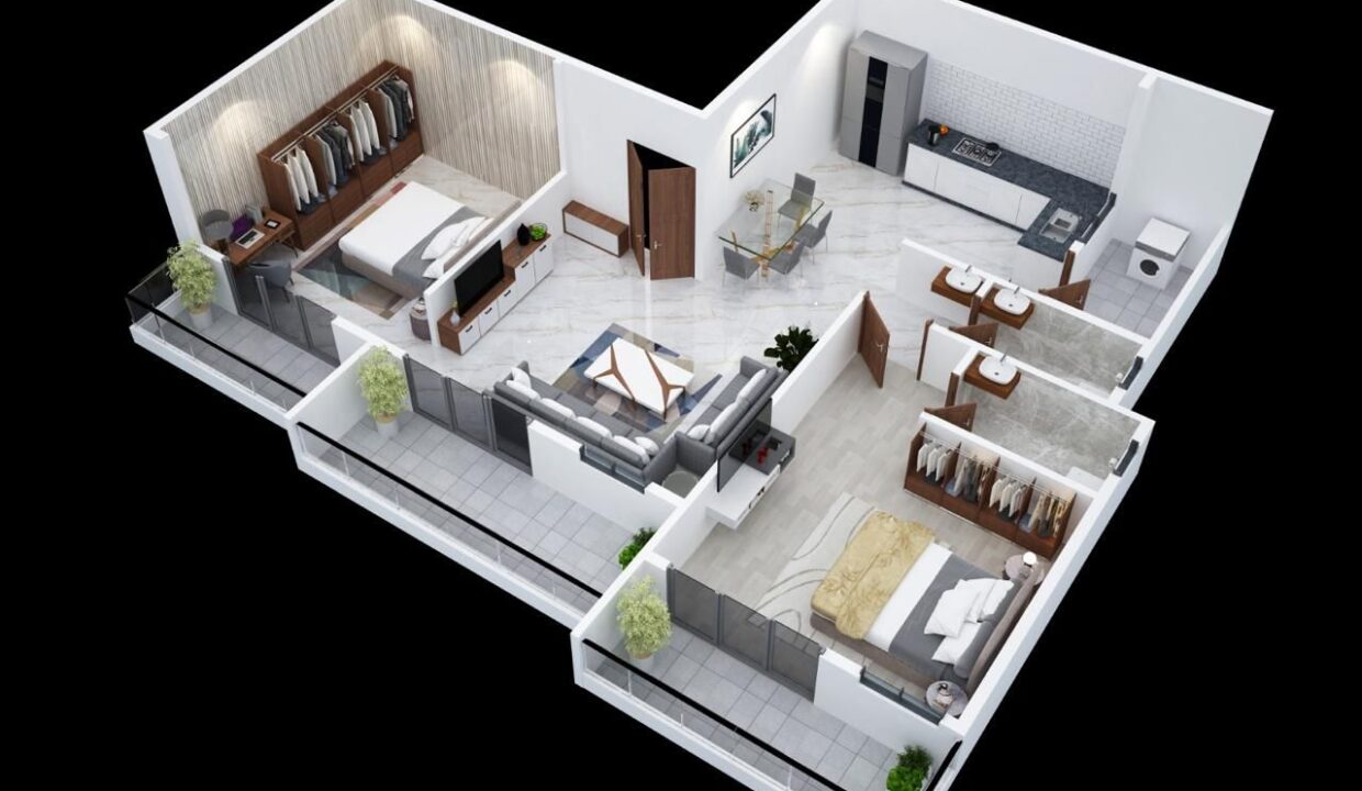 09 - Gajanan 2BHK Plan 3D_2